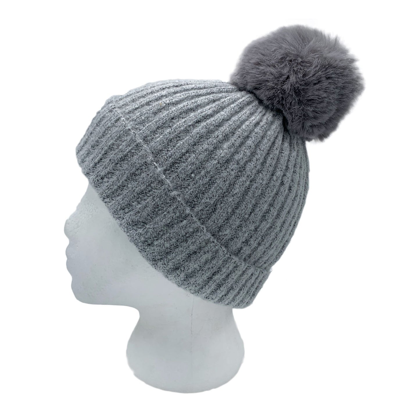 Empire Cove Winter Kids Boys Girls Cable Knit Cuff Beanie with Pom Pom-Beige-