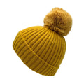 Empire Cove Winter Kids Boys Girls Cable Knit Cuff Beanie with Pom Pom-Mustard-