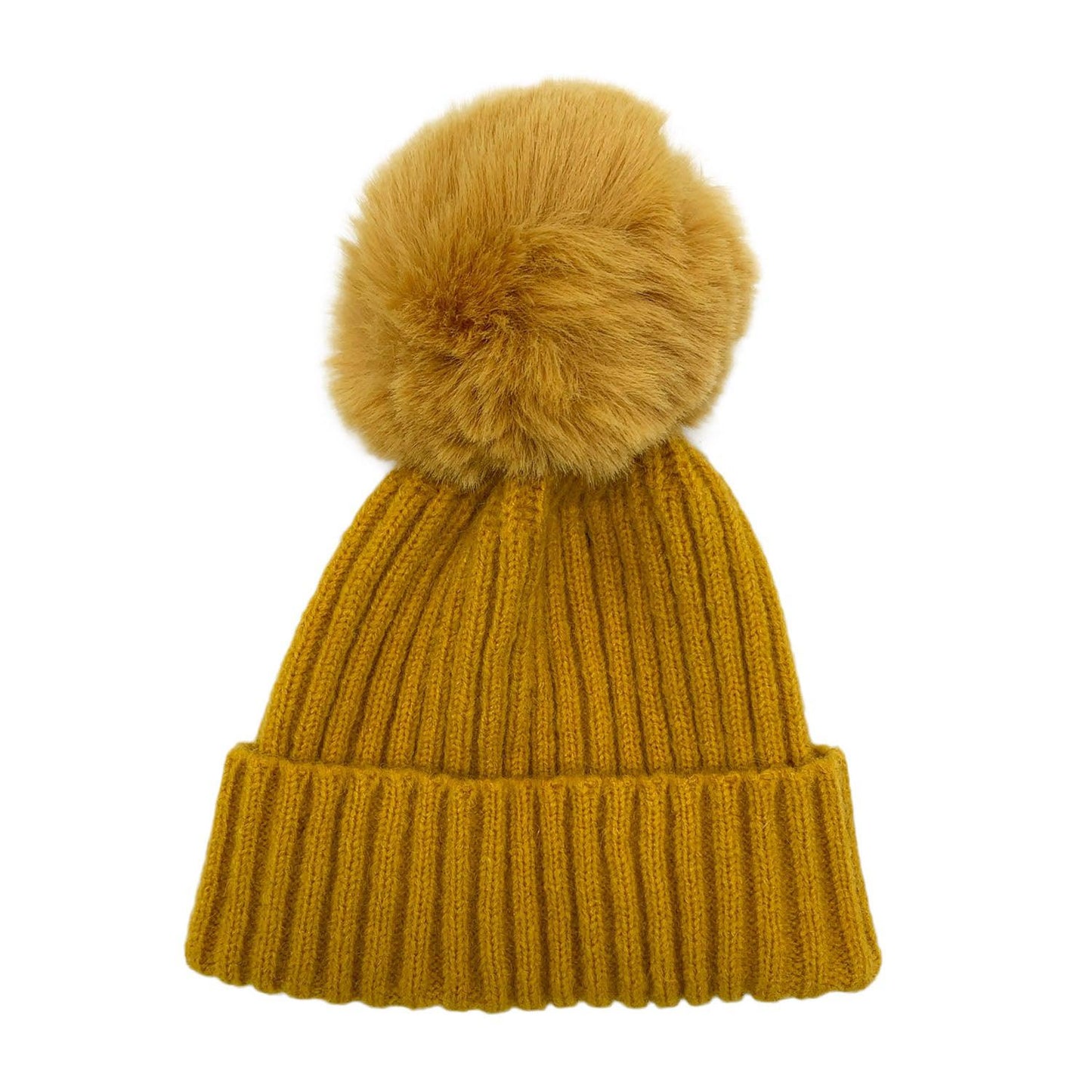 Empire Cove Winter Kids Boys Girls Cable Knit Cuff Beanie with Pom Pom-Beige-