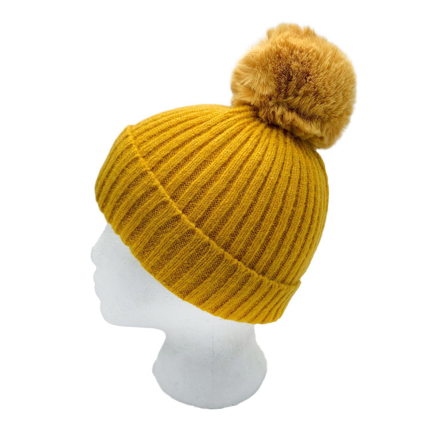 Empire Cove Winter Kids Boys Girls Cable Knit Cuff Beanie with Pom Pom-Beige-