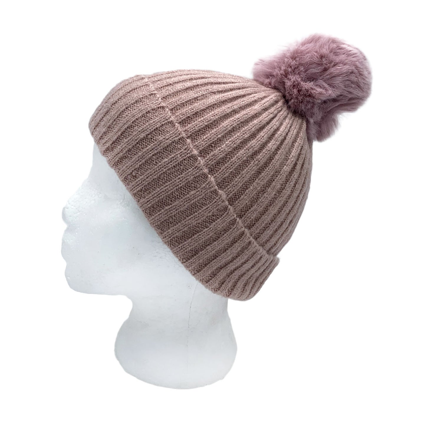 Empire Cove Winter Kids Boys Girls Cable Knit Cuff Beanie with Pom Pom-Beige-