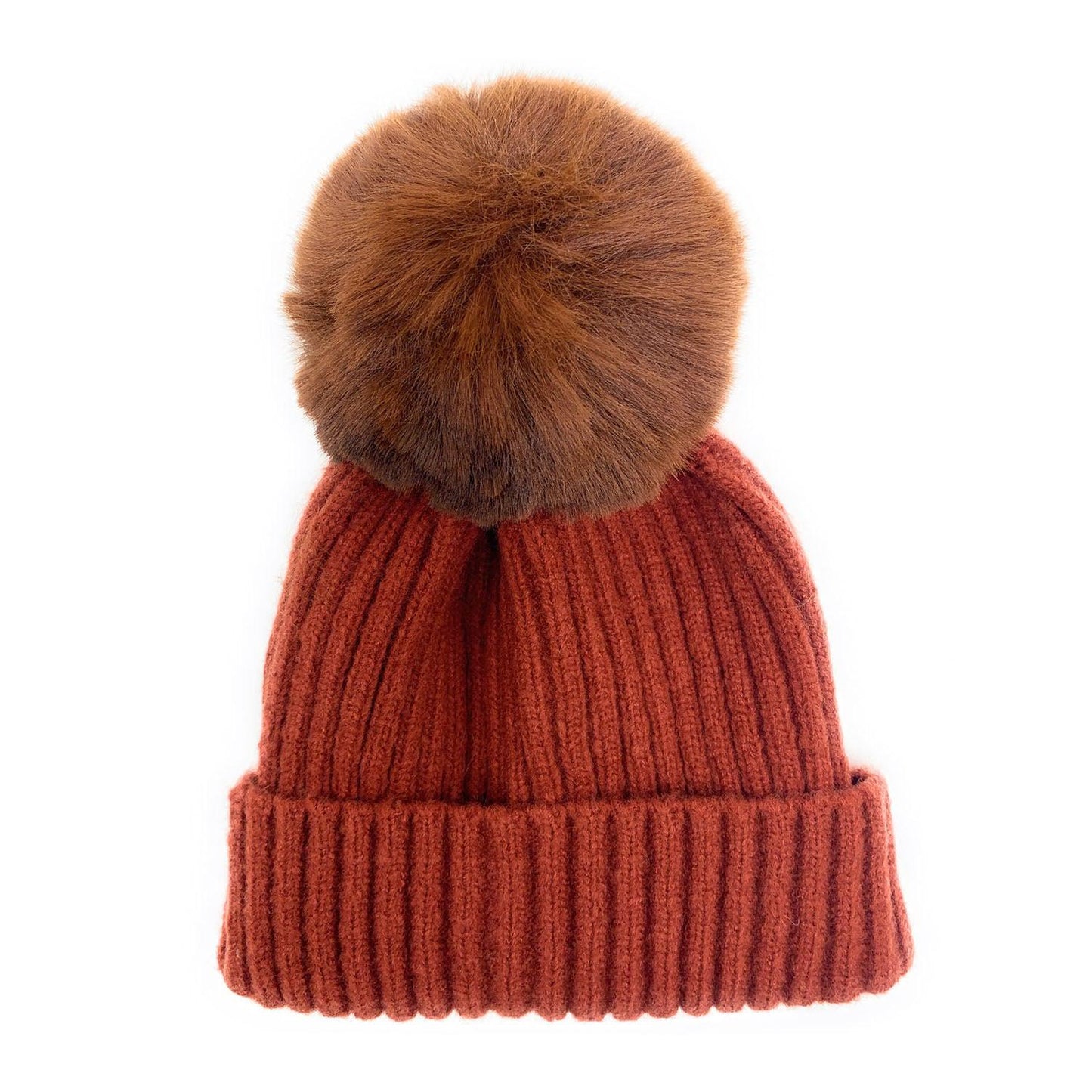 Empire Cove Winter Kids Boys Girls Cable Knit Cuff Beanie with Pom Pom-Beige-