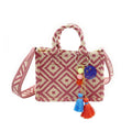 Empire Cove Stylish Mini Tote Bags with Tassels Purse Handbags Satchel Bag-Diamond Pink-