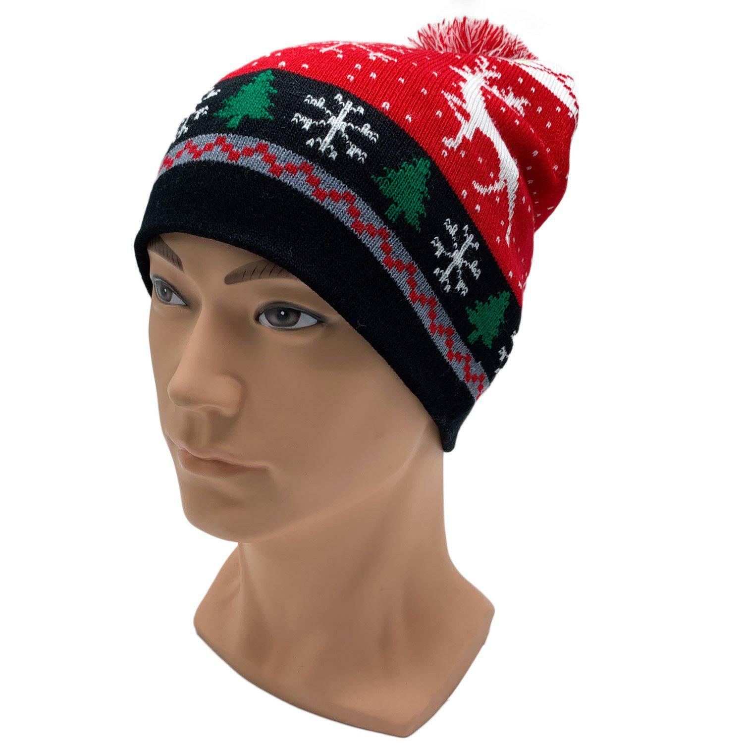 Empire Cove Winter Holiday Christmas Beanie with Yarn Pom Pom Holiday Gifts-Ho Ho Ho-