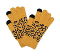Empire Cove Winter Knit Ribbed Leopard Touch Screen Gloves-Mustard-