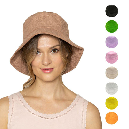 Empire Cove Terry Cloth Bucket Hat Fisherman Cap Women Men Summer Beach Sun Hat-Blue-