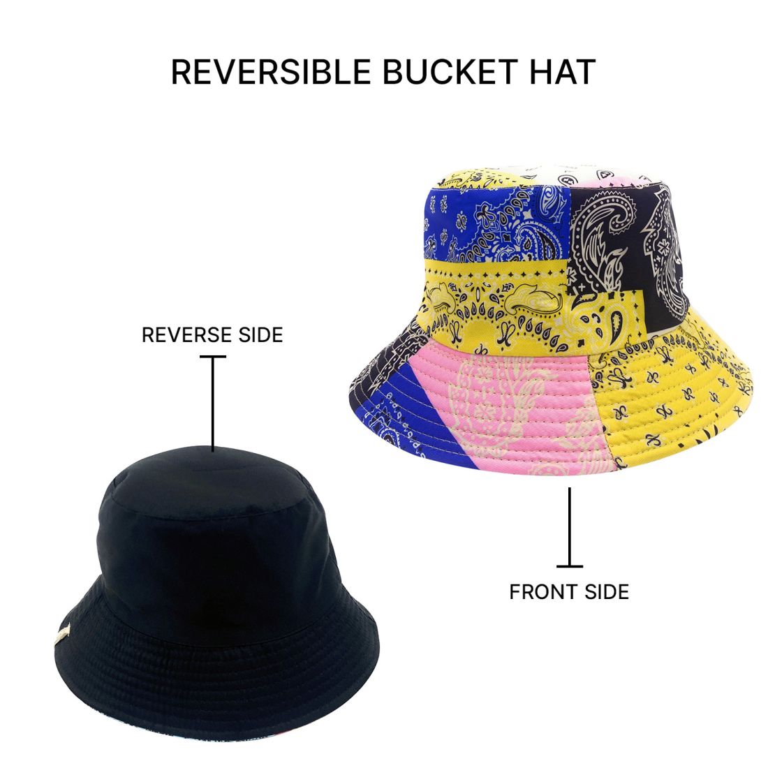 Empire Cove Paisley Bandana Design Bucket Hat Reversible Fisherman Cap Women Men-Mint-