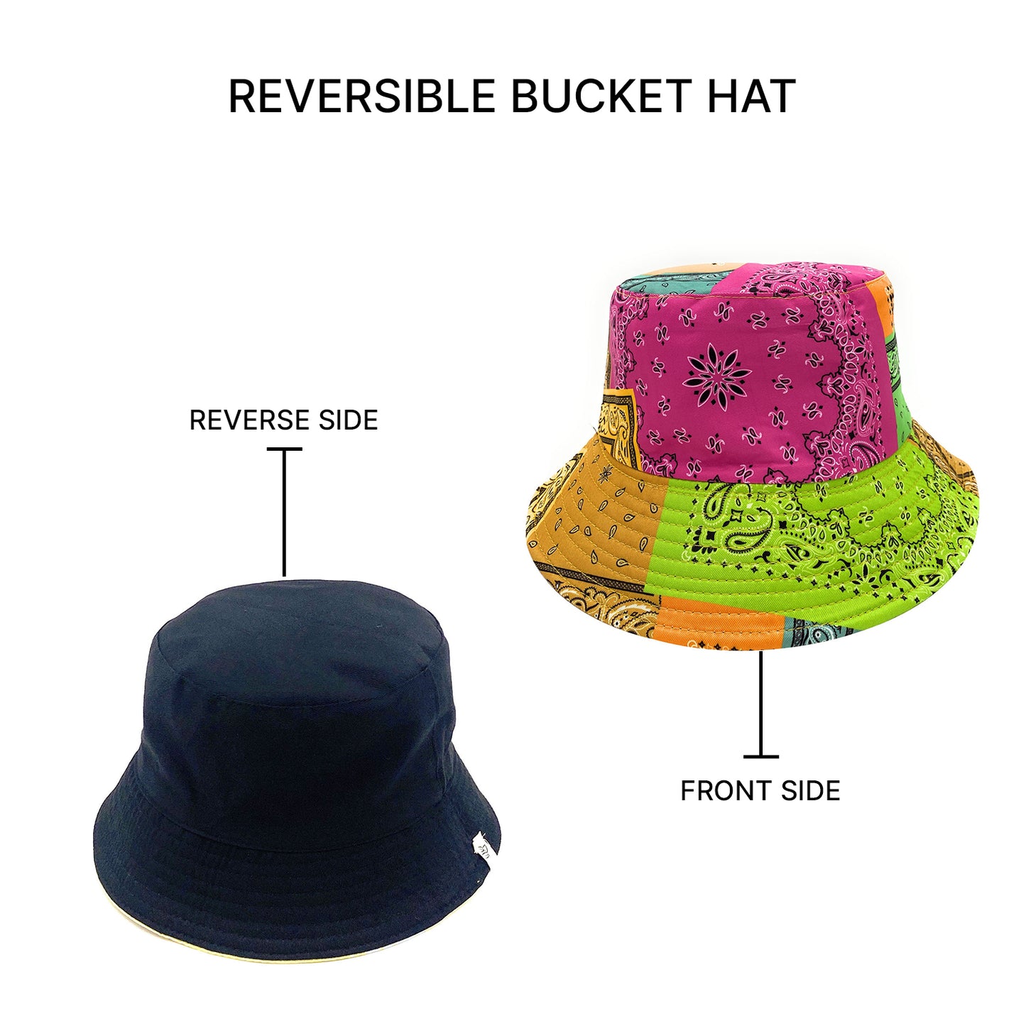 Empire Cove Paisley Bandana Design Bucket Hat Reversible Fisherman Cap Women Men-Mint-
