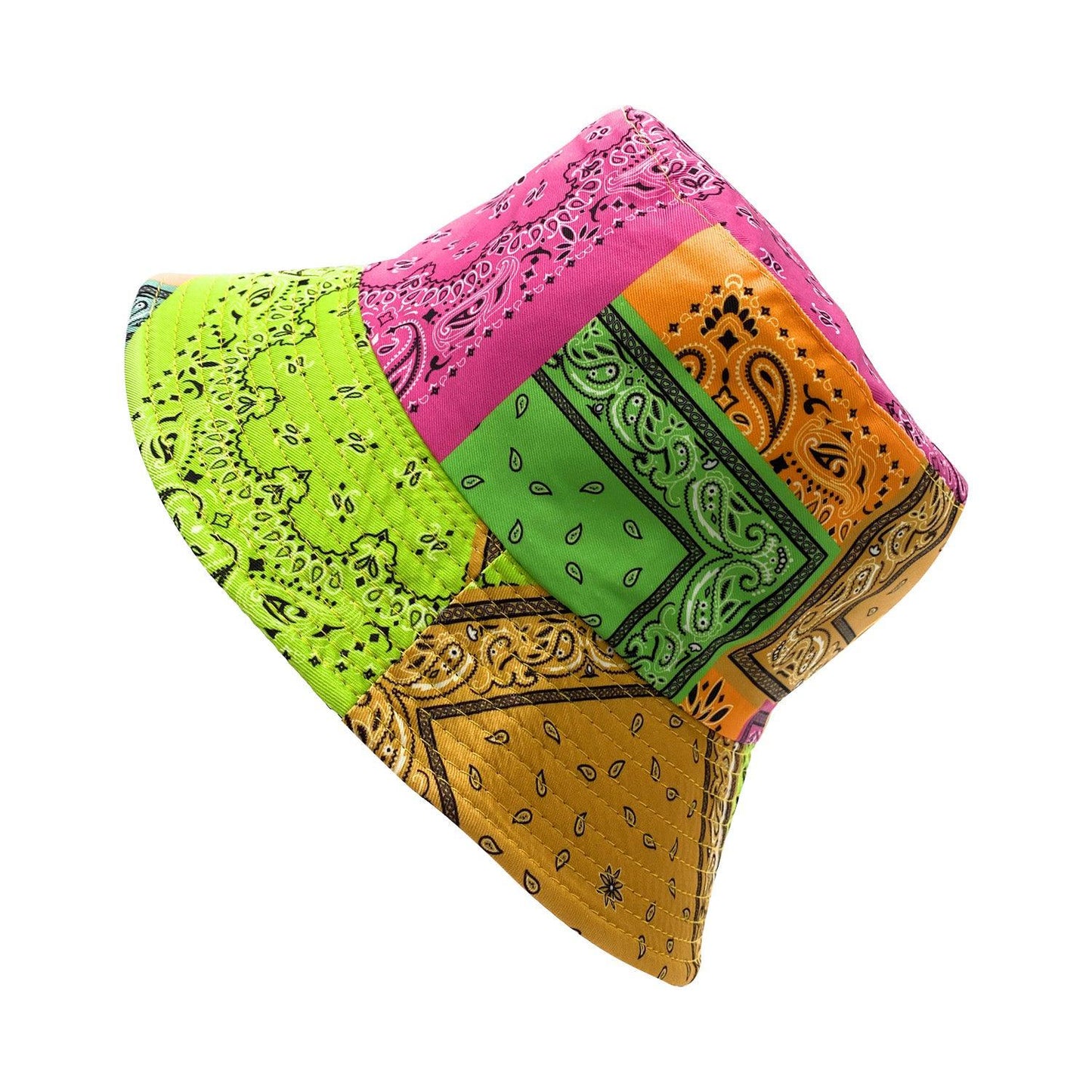 Empire Cove Paisley Bandana Design Bucket Hat Reversible Fisherman Cap Women Men-Mint-