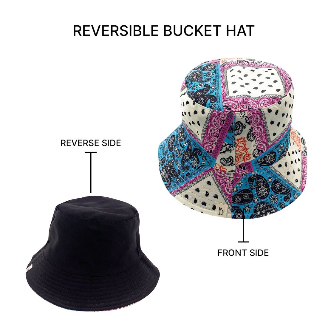 Empire Cove Paisley Bandana Design Bucket Hat Reversible Fisherman Cap Women Men-Mint-