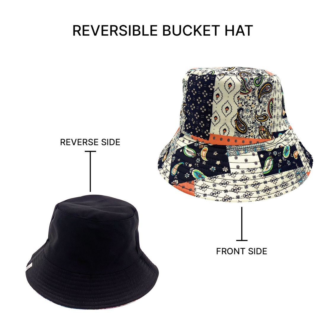 Empire Cove Paisley Bandana Design Bucket Hat Reversible Fisherman Cap Women Men-Mint-