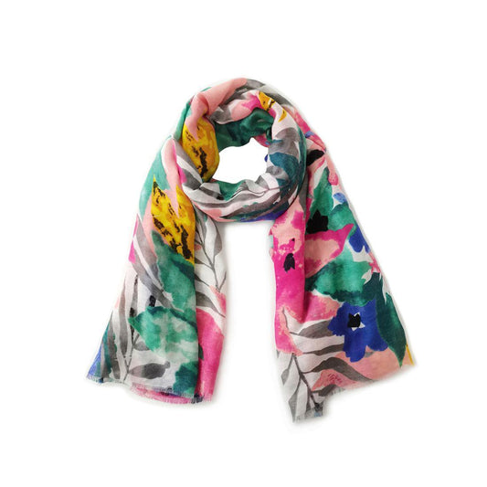 Empire Cove Womens Scarf Scarves Wraps Watercolor Floral Sarong Beach Cover Ups-Turquoise-