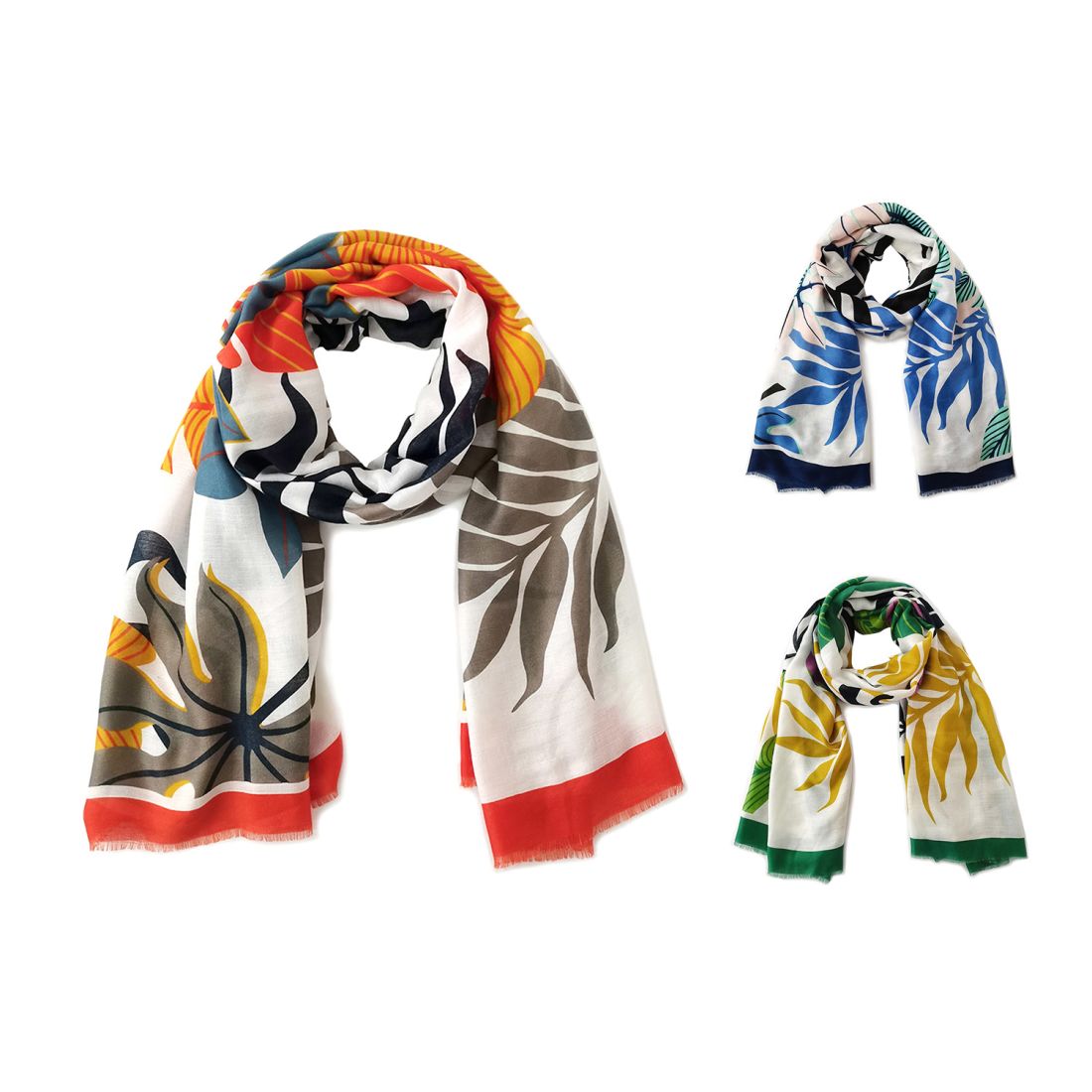 Empire Cove Womens Scarf Scarves Wraps Tropical Palm Trees Sarong Beach Cover Ups-Orange-