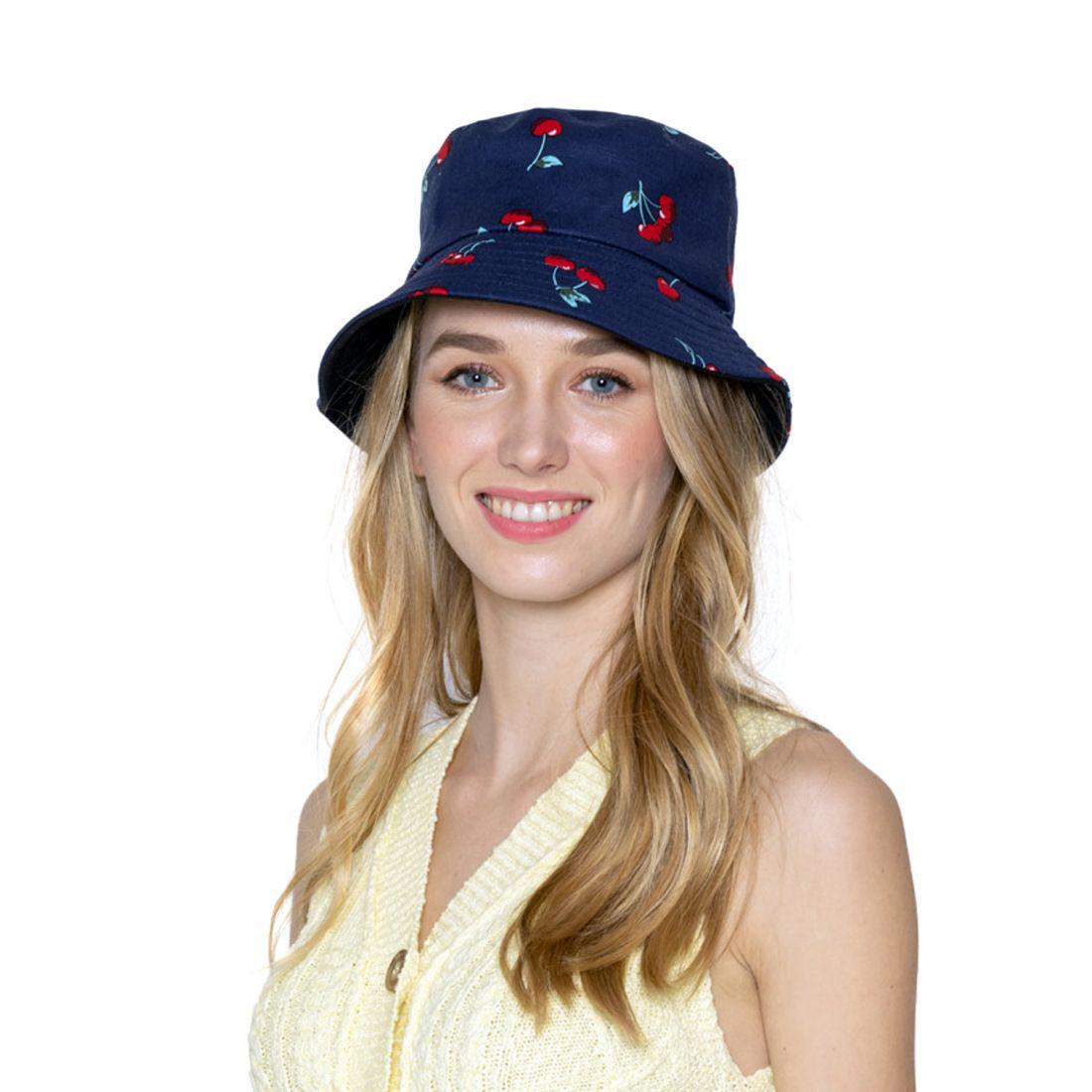 Empire Cove Fruit Print Bucket Hat Reversible Fisherman Cap Women Men Summer-Watermelon Green-