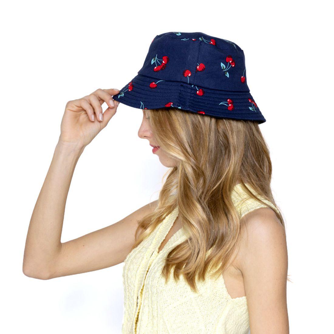 Empire Cove Fruit Print Bucket Hat Reversible Fisherman Cap Women Men Summer-Watermelon Green-