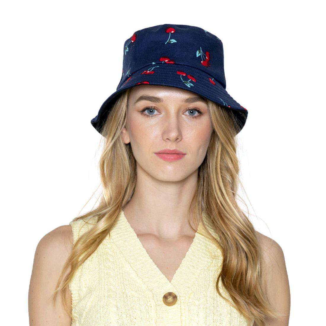 Empire Cove Fruit Print Bucket Hat Reversible Fisherman Cap Women Men Summer-Watermelon Green-