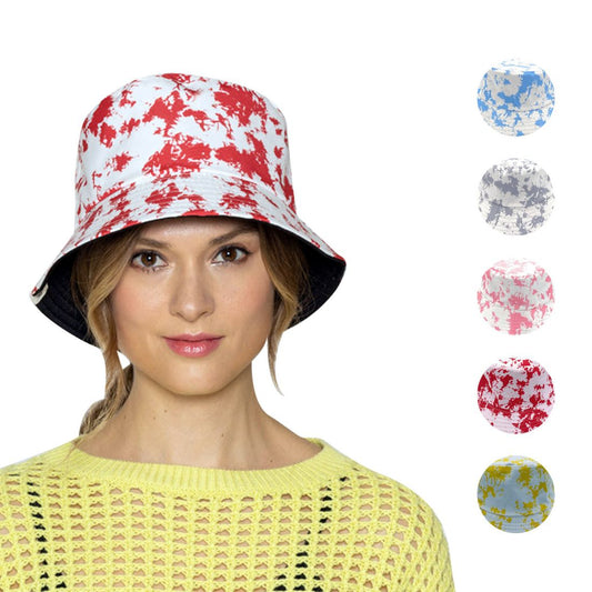 Empire Cove Paint Splash Bucket Hat Reversible Fisherman Cap Women Men Summer-Red-
