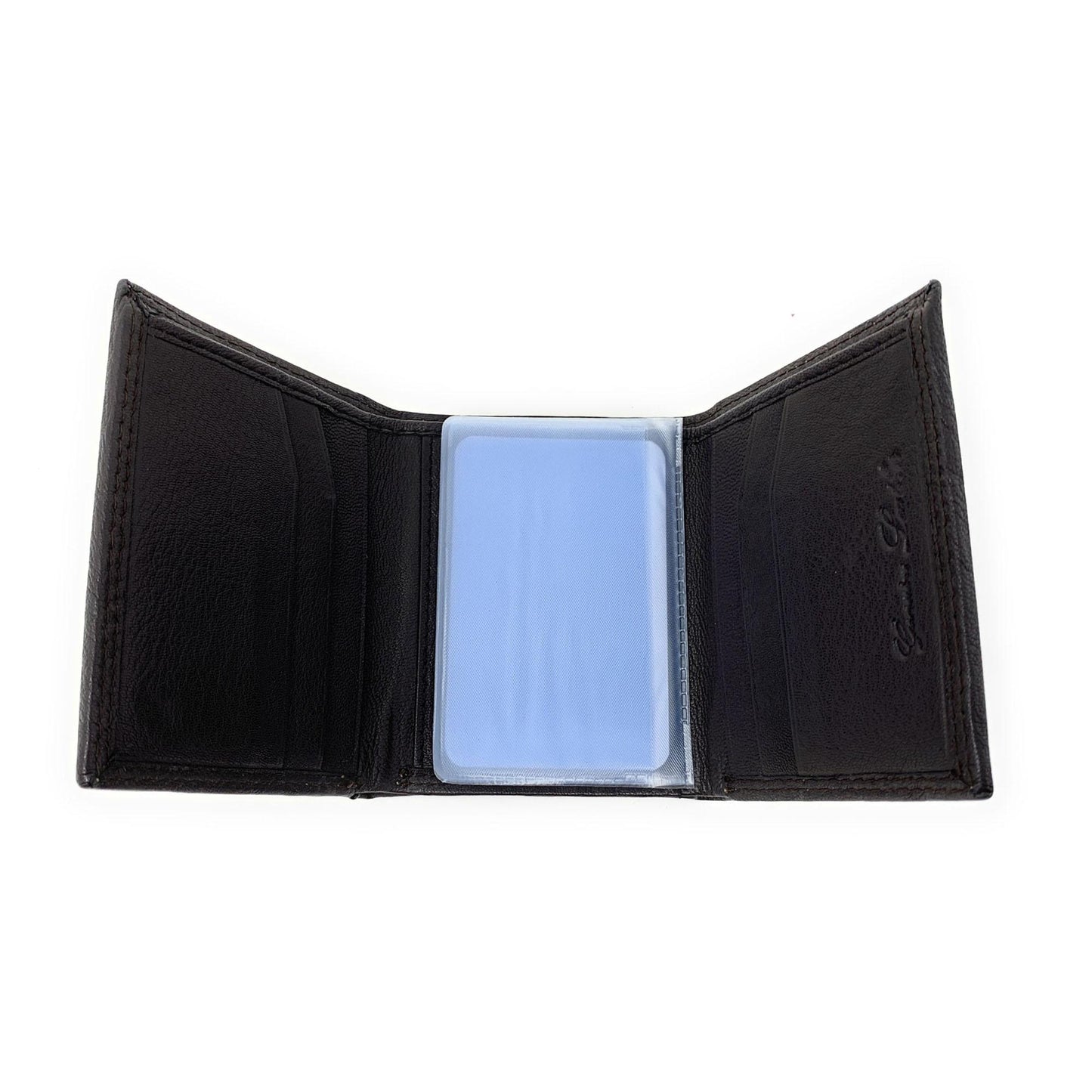 Empire Cove VIP Classic Genuine Leather Slim Trifold Wallets Cash Card ID Slots-Black-