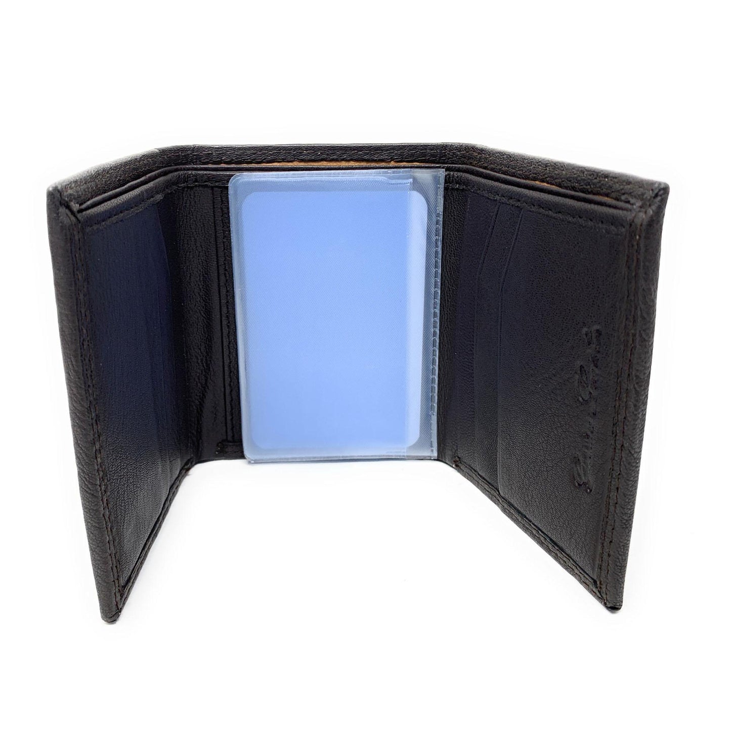 Empire Cove VIP Classic Genuine Leather Slim Trifold Wallets Cash Card ID Slots-Black-