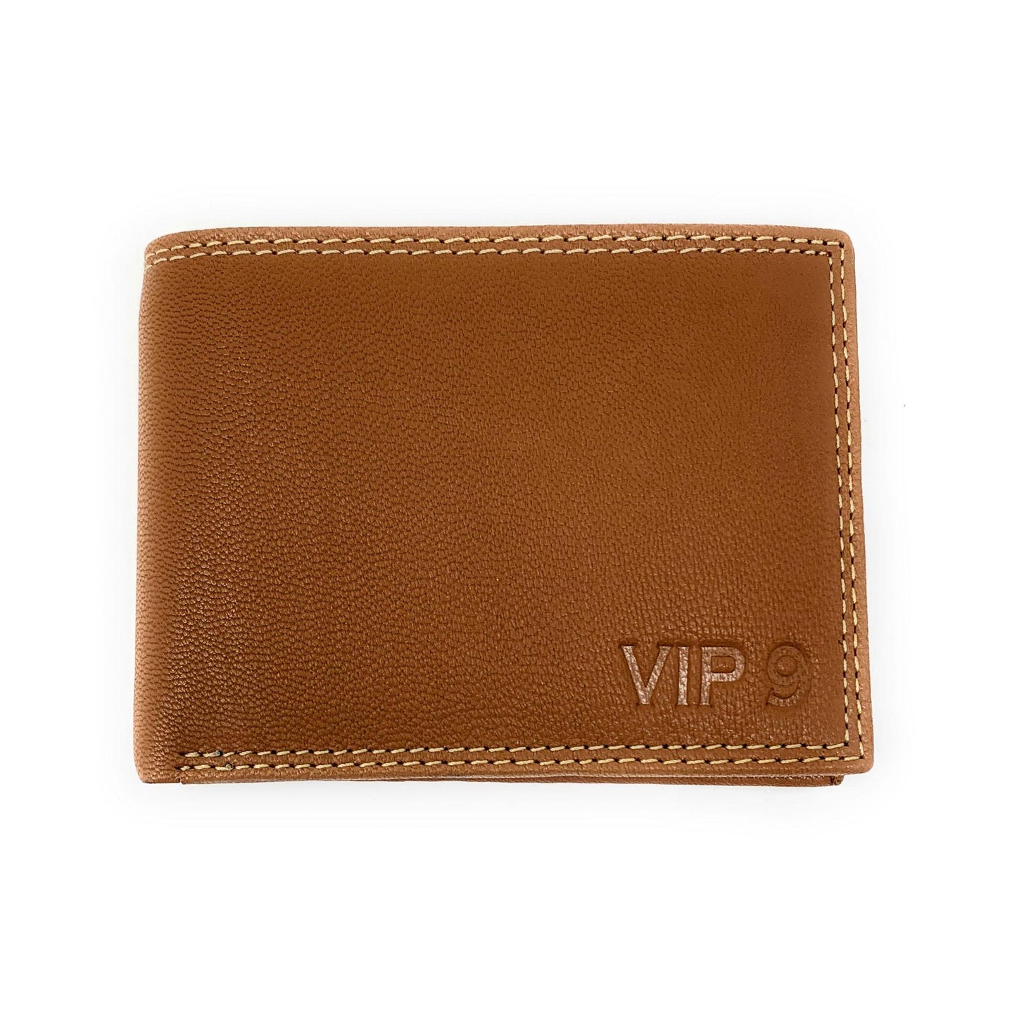 Empire Cove VIP Classic Genuine Leather Slim Bifold Wallets Inside Flip Up ID-Black-