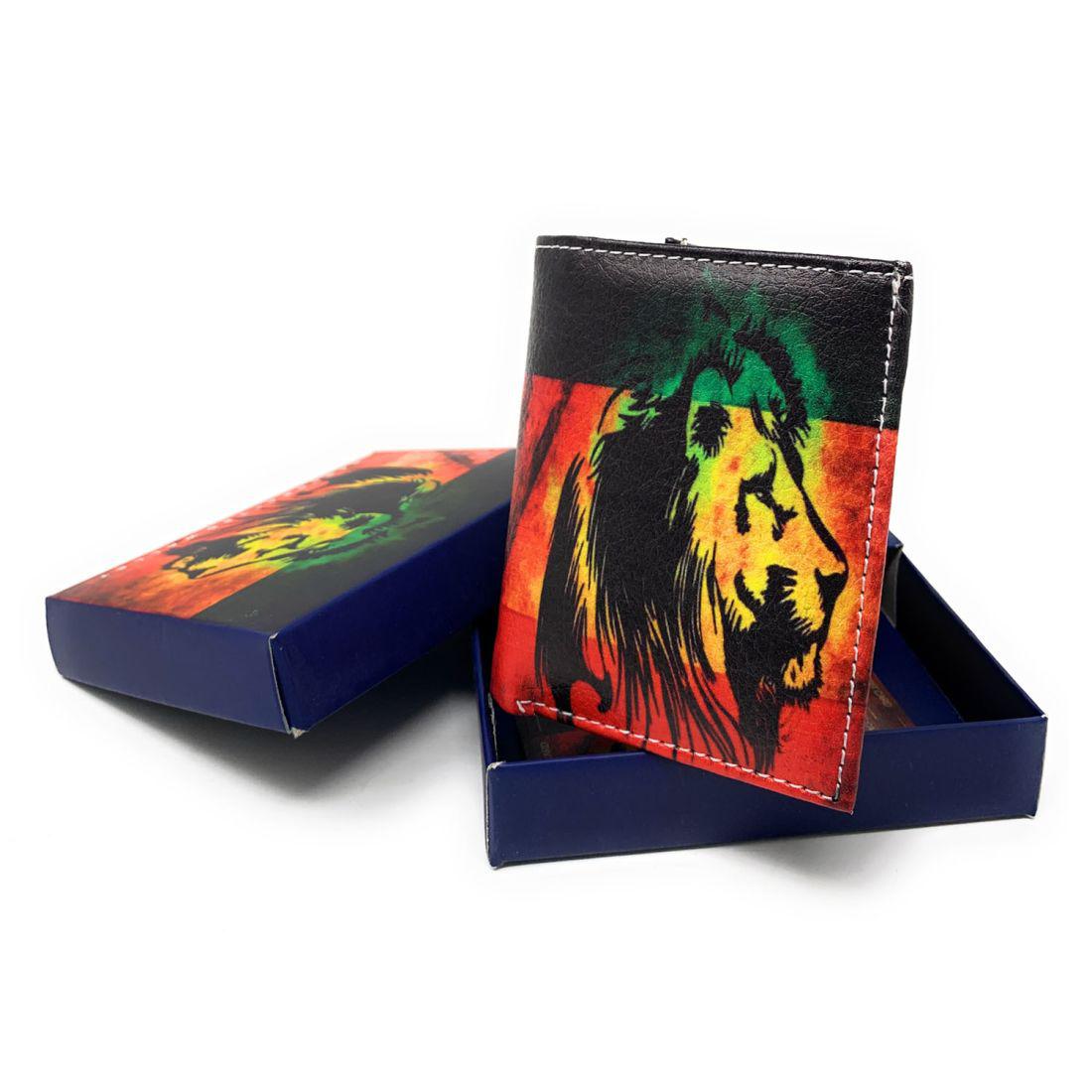 Jamaican Rasta Trifold Wallets In Gift Box Mens Womens Kids-Rasta (Trifold)-