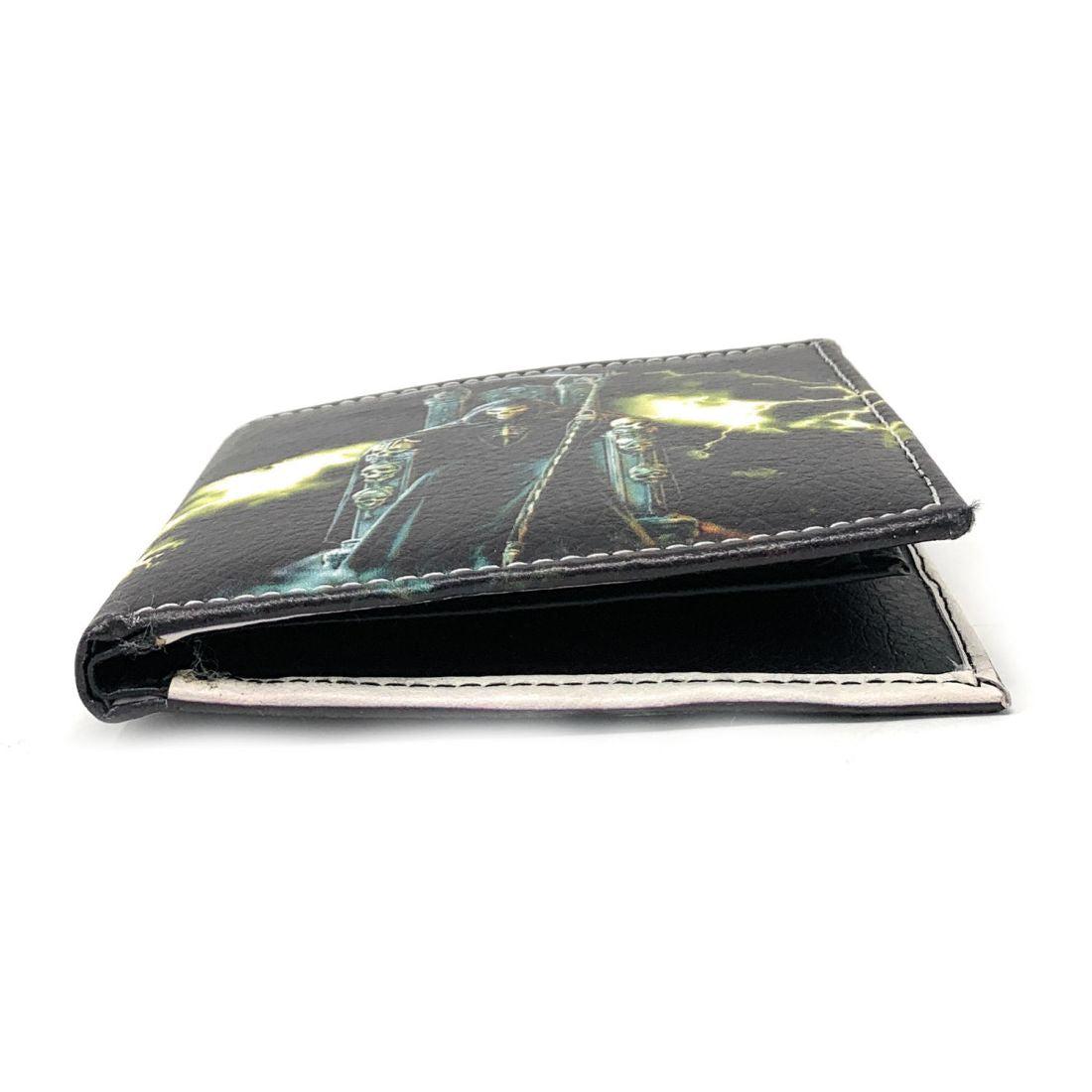 Gothic Skull Grim Reaper Bifold Wallets In Gift Box Mens Womens-White Skull-