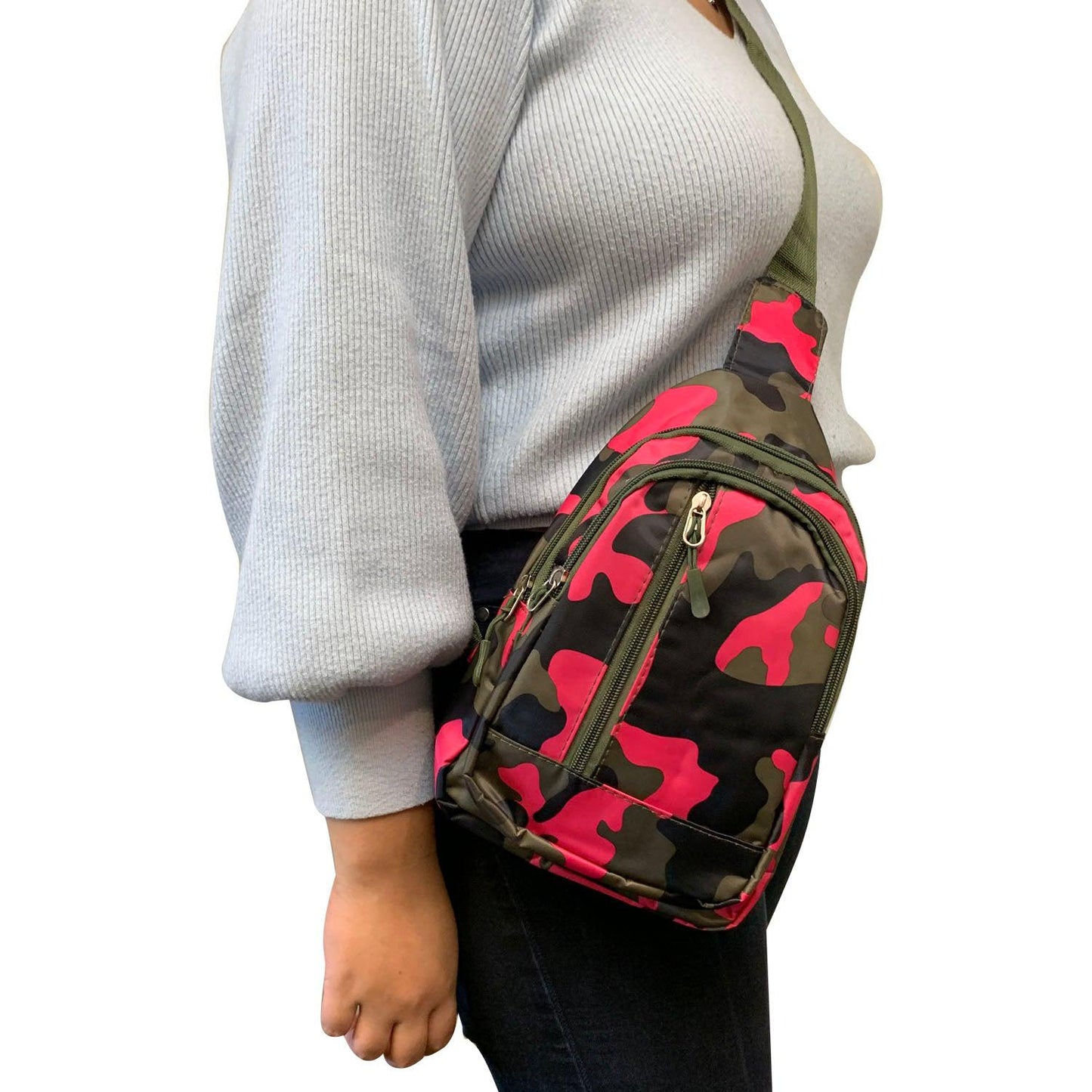 Empire Cove Camo Chest Crossbody Sling Shoulder Bag Backpack-Blue-