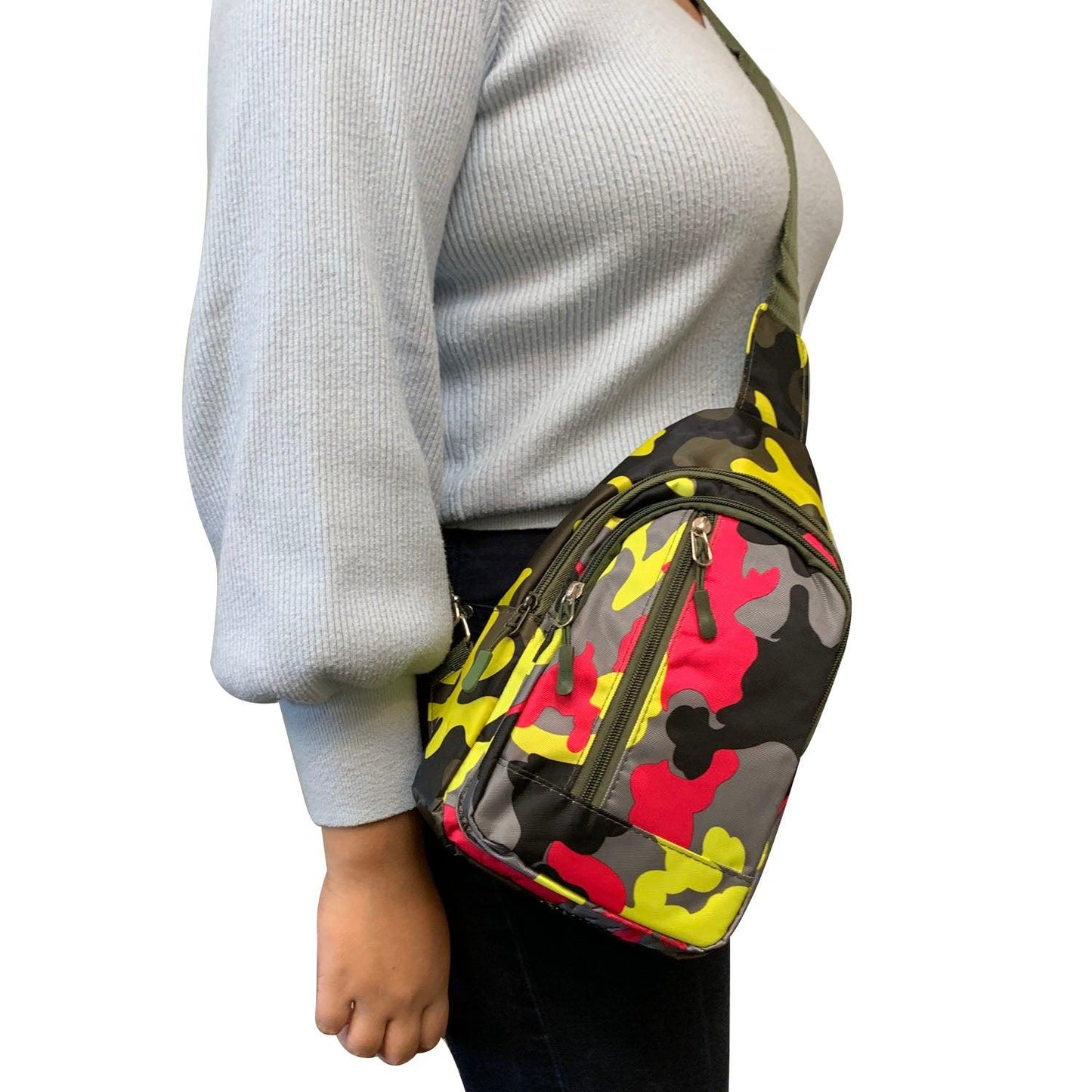 Empire Cove Camo Chest Crossbody Sling Shoulder Bag Backpack-Blue-