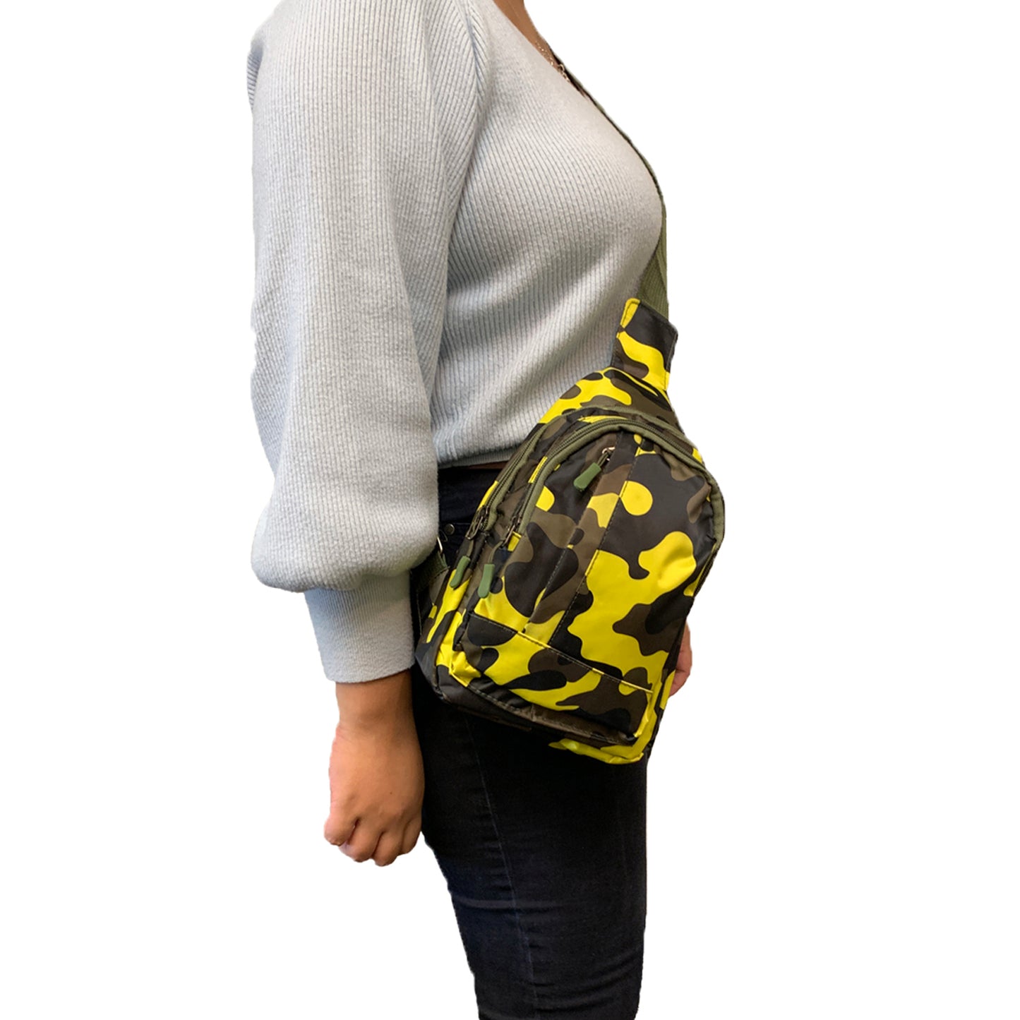 Empire Cove Camo Chest Crossbody Sling Shoulder Bag Backpack-Blue-
