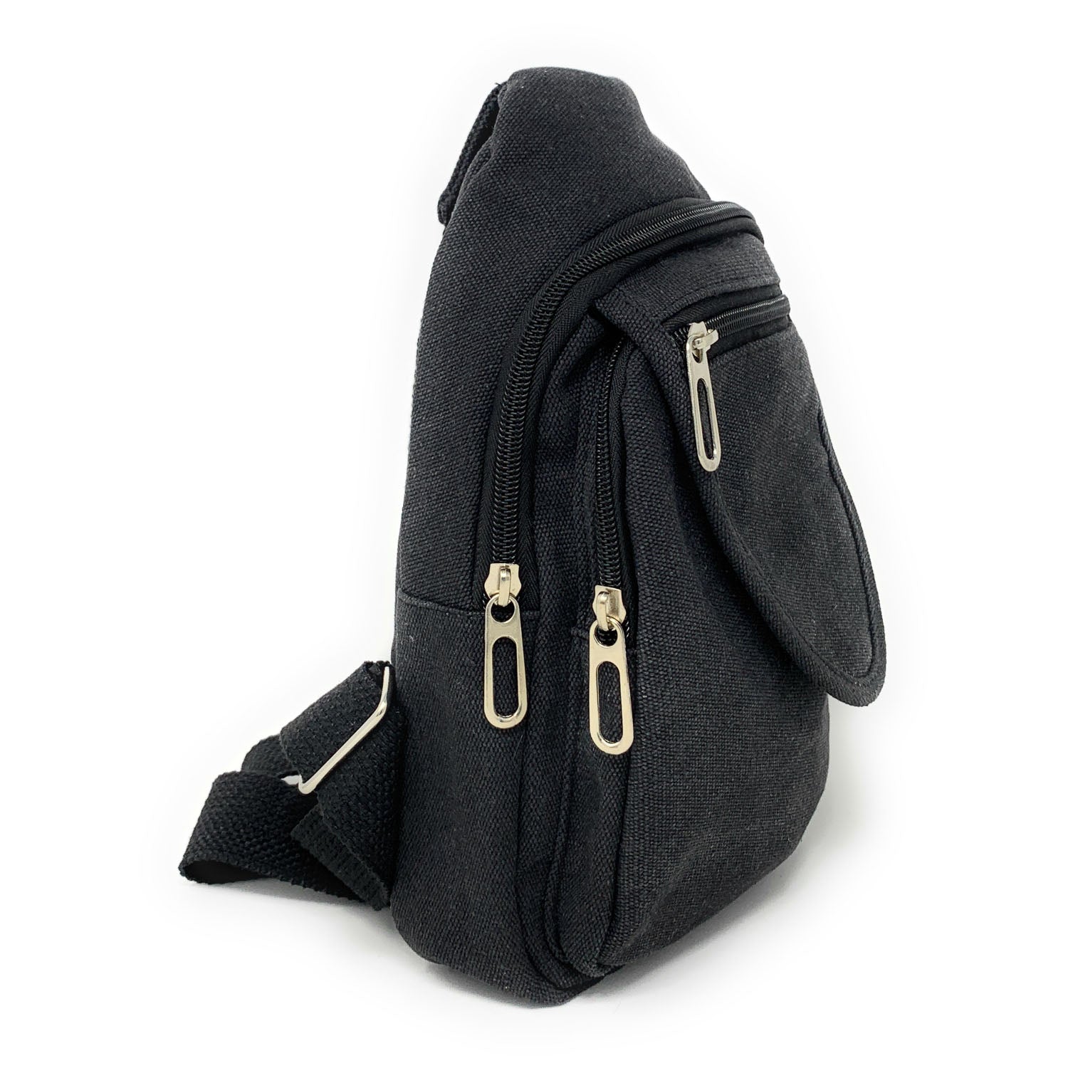 Empire Cove Canvas Cotton Crossbody Sling Bag Backpack Chest Shoulder Bag-Black-