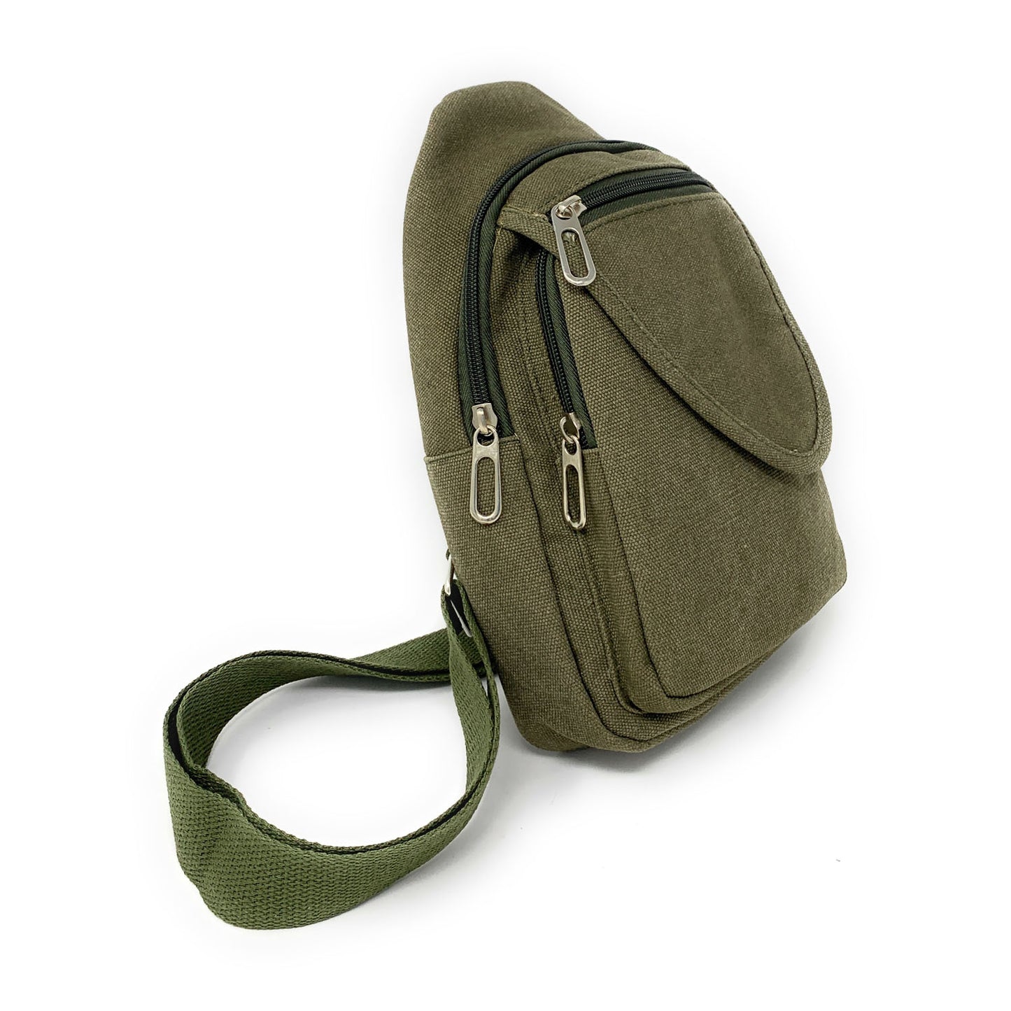 Empire Cove Canvas Cotton Crossbody Sling Bag Backpack Chest Shoulder Bag-Black-