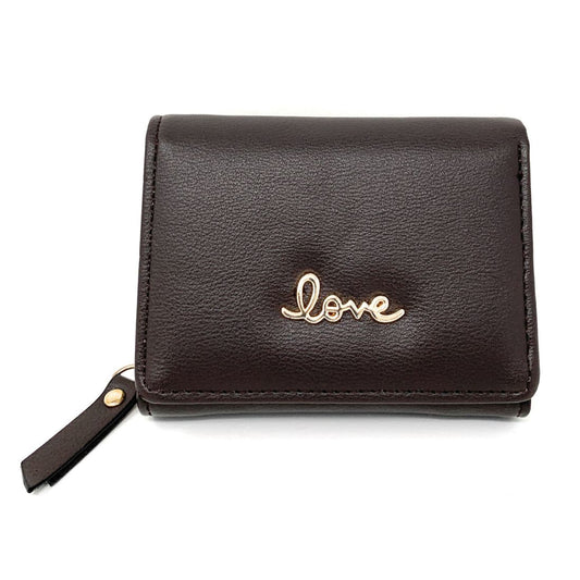 Empire Cove Stylish Trifold Love Wallets for Women Ladies Teens Card Coin Holder-Brown-
