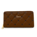 Empire Cove Stylish Fashionable Quilted Love Heart Zip Wallets Womens Teens-Dark Brown-
