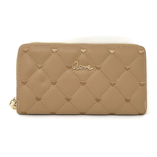 Empire Cove Stylish Fashionable Quilted Love Heart Zip Wallets Womens Teens-Khaki-