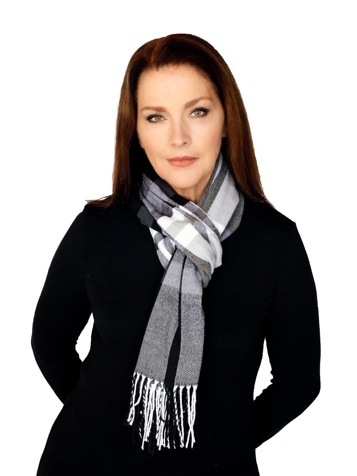 Casaba Warm Winter Scarves Scarf Wraps Classic Plaid Womens Mens Unisex-Black Plaid Classic-