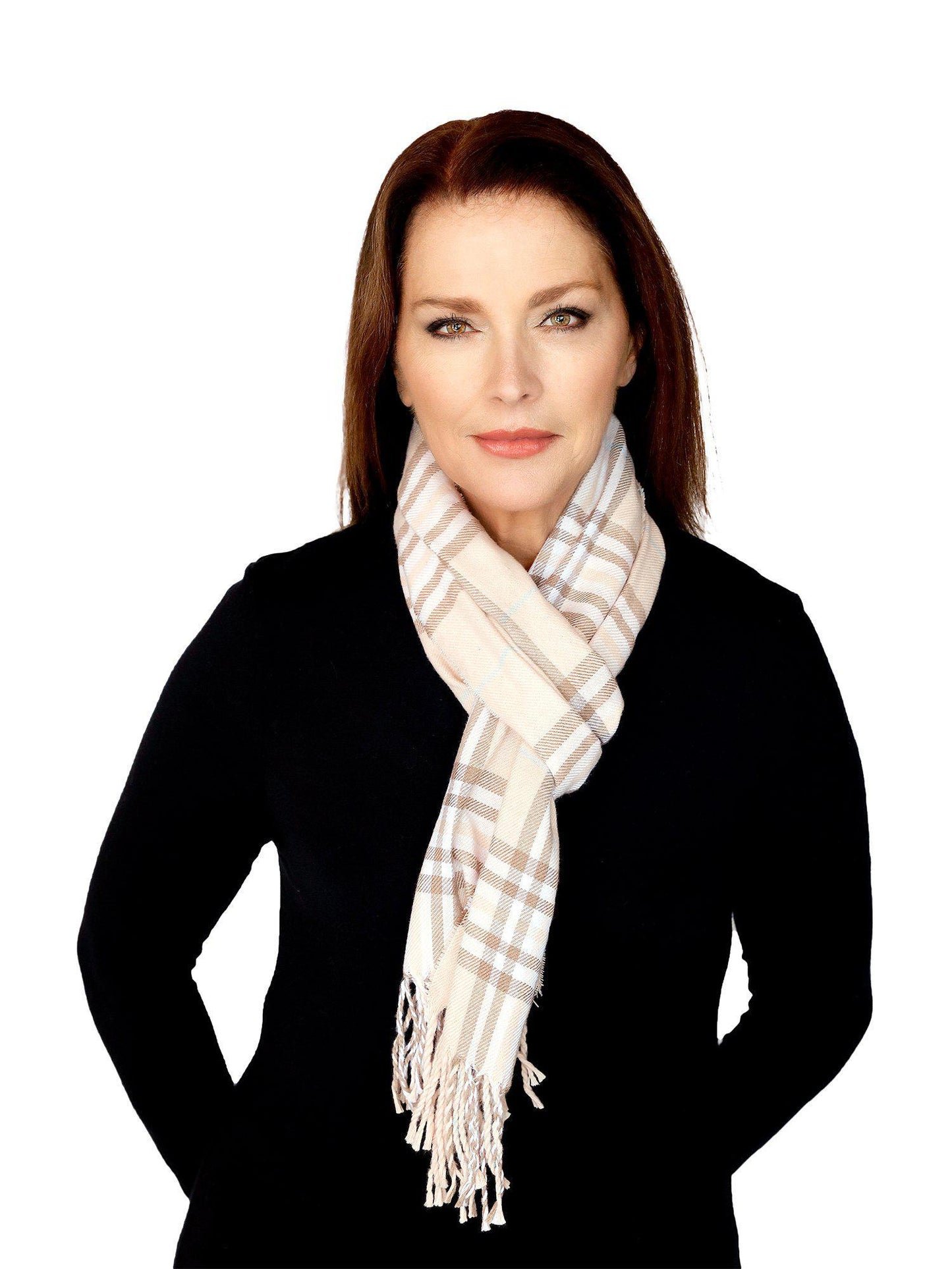 Casaba Warm Winter Scarves Scarf Wraps Classic Plaid Womens Mens Unisex-Pink-Dual Tone-Plaid-