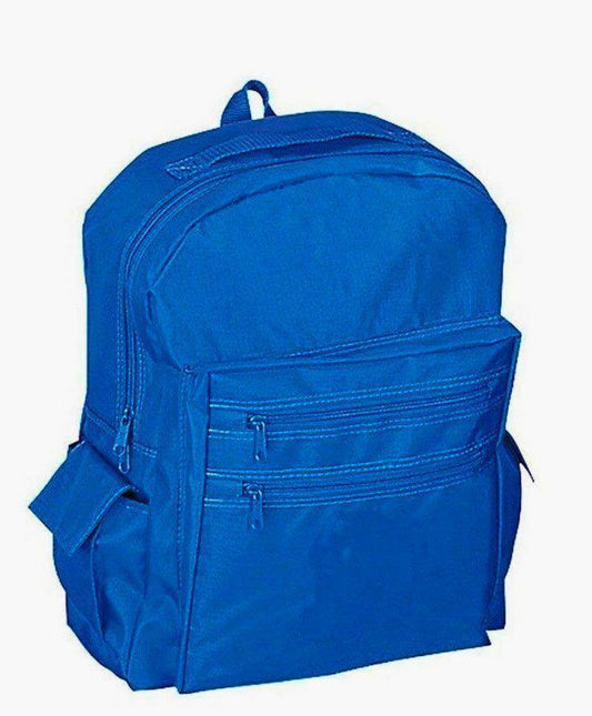 Nylon School Work Backpack Rucksack School Travel Bags Pockets Padded Strap 12 X 16inch-BLACK-