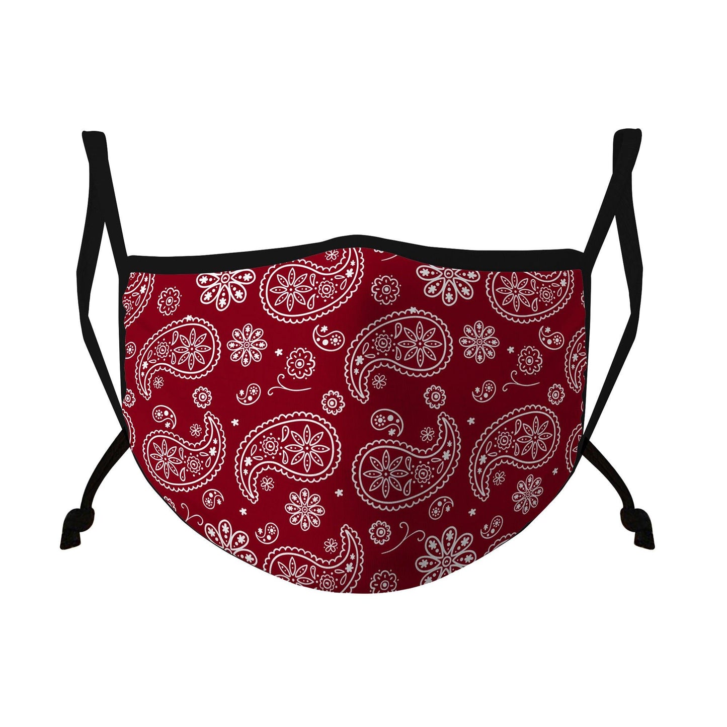 Casaba 3 Pack Paisley Print Face Masks Unisex Fashion Cotton Poly Adjustable Washable Reusable Double Layer Pocket Filter-