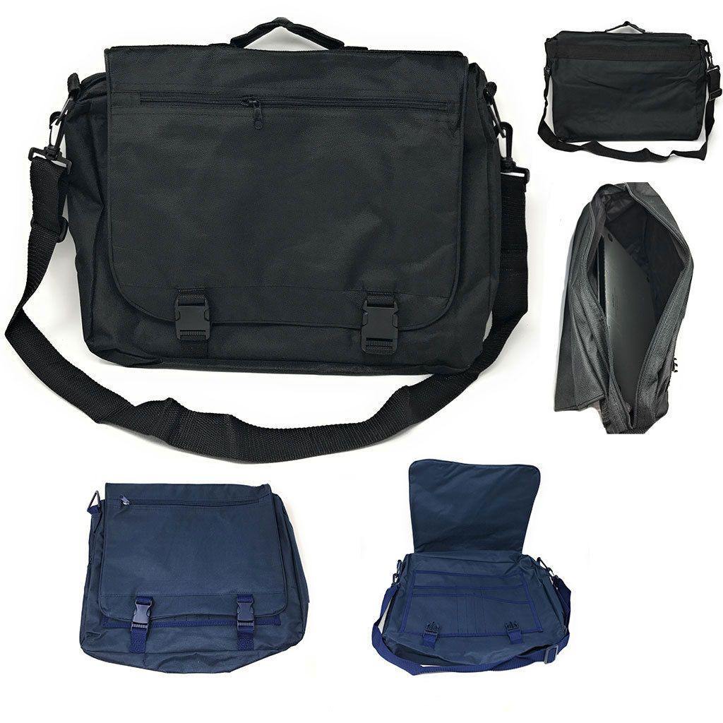 1 Dozen Expandable Portfolio Messenger Shoulder Bag Bags Brief Case Wholesale-BLACK-