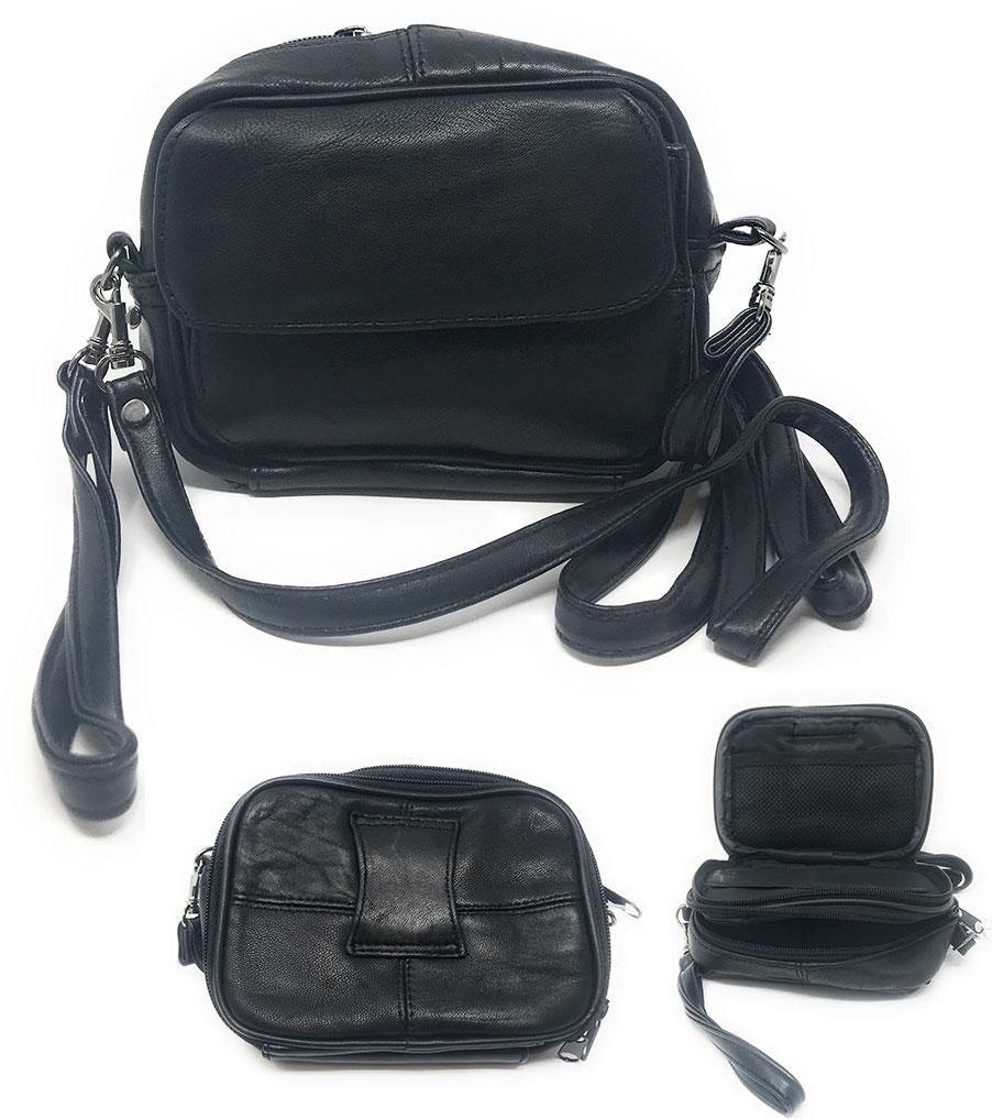 Leather Fanny Pack Waist Bag Pouch Travel Purse Organizer Shoulder Strap 6-1/2inchx4-1/2inch-
