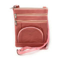 Casaba Womens Genuine Leather Crossbody Purse Shoulder Messenger Bag Organizer-Pink-