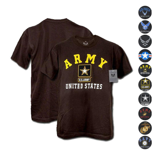 US Patriotic Military Army Air Force Marines Navy Law Enforcement T-Shirts Tees-Air Force Classic - Black-Medium-S27
