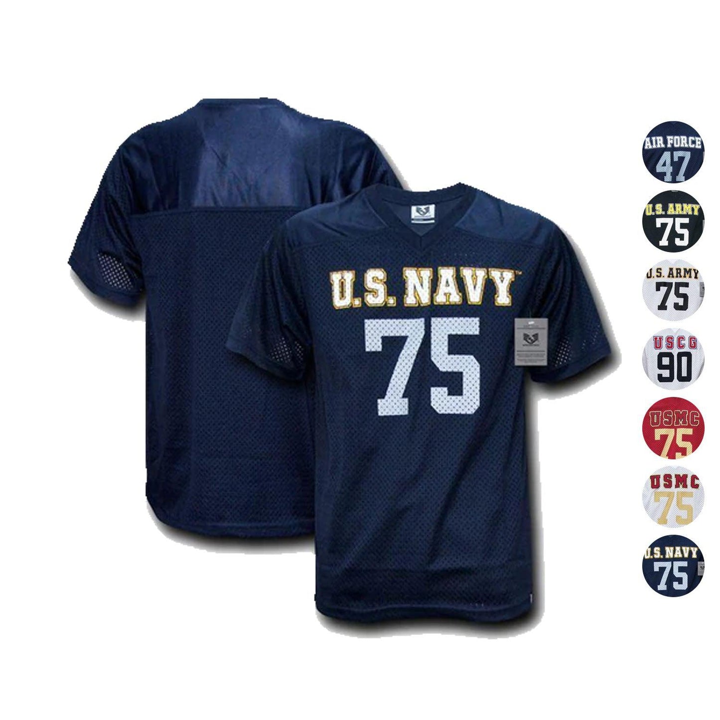 Military Air Force Army Cg Navy Marines Sports Practice Baseball Football Jersey-Air Force - Navy-Small-S19