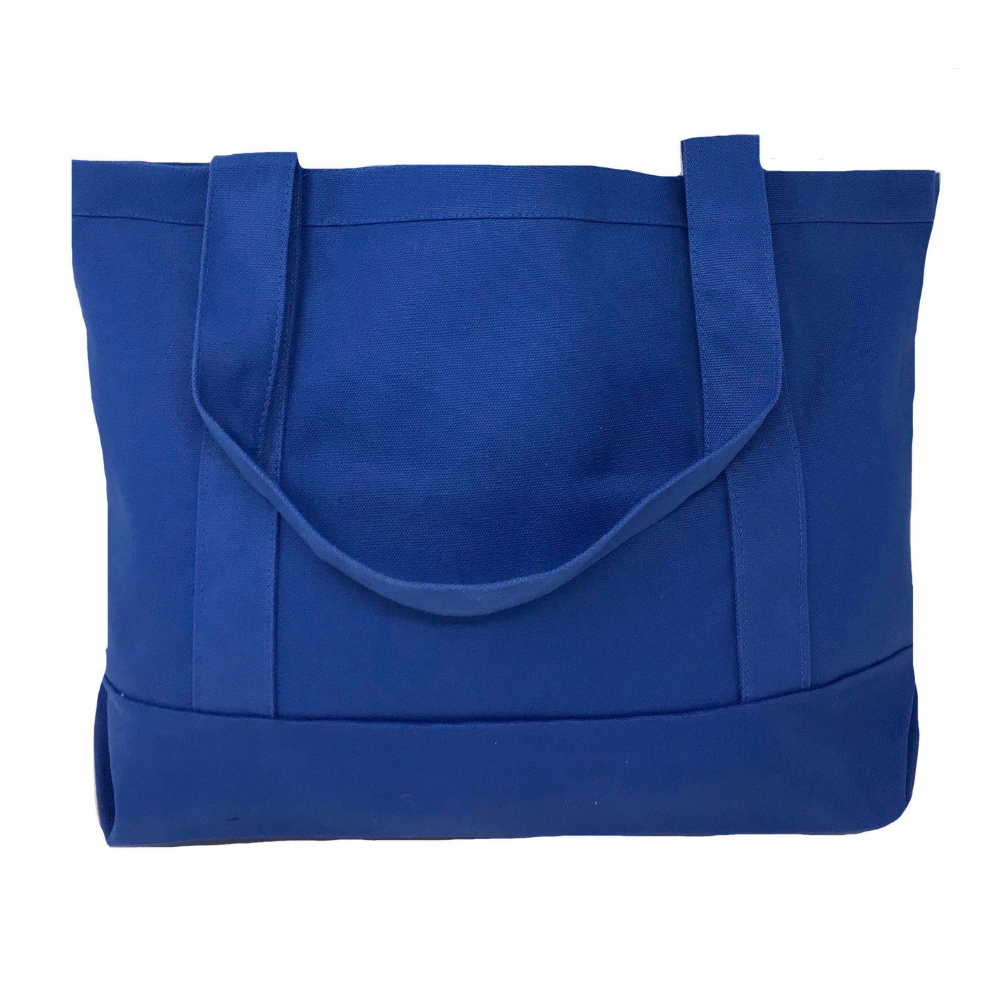 Cotton Canvas Reusable Grocery Shopping Tote Bags With Gusset For Travel Sports Plain 19inch-ROYAL-