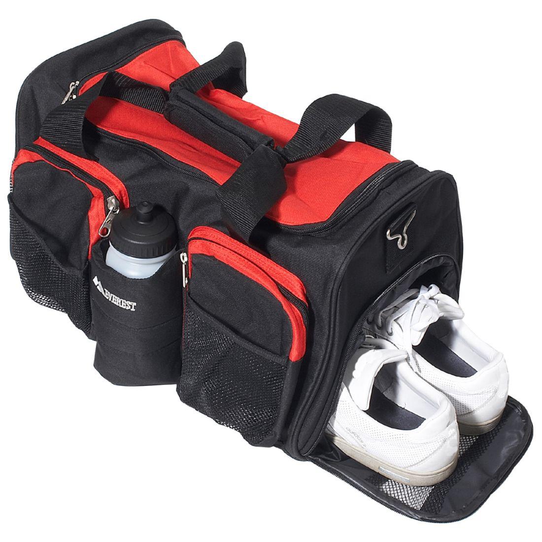 Everest Sports Wet Pocket Duffel Bag-Black-