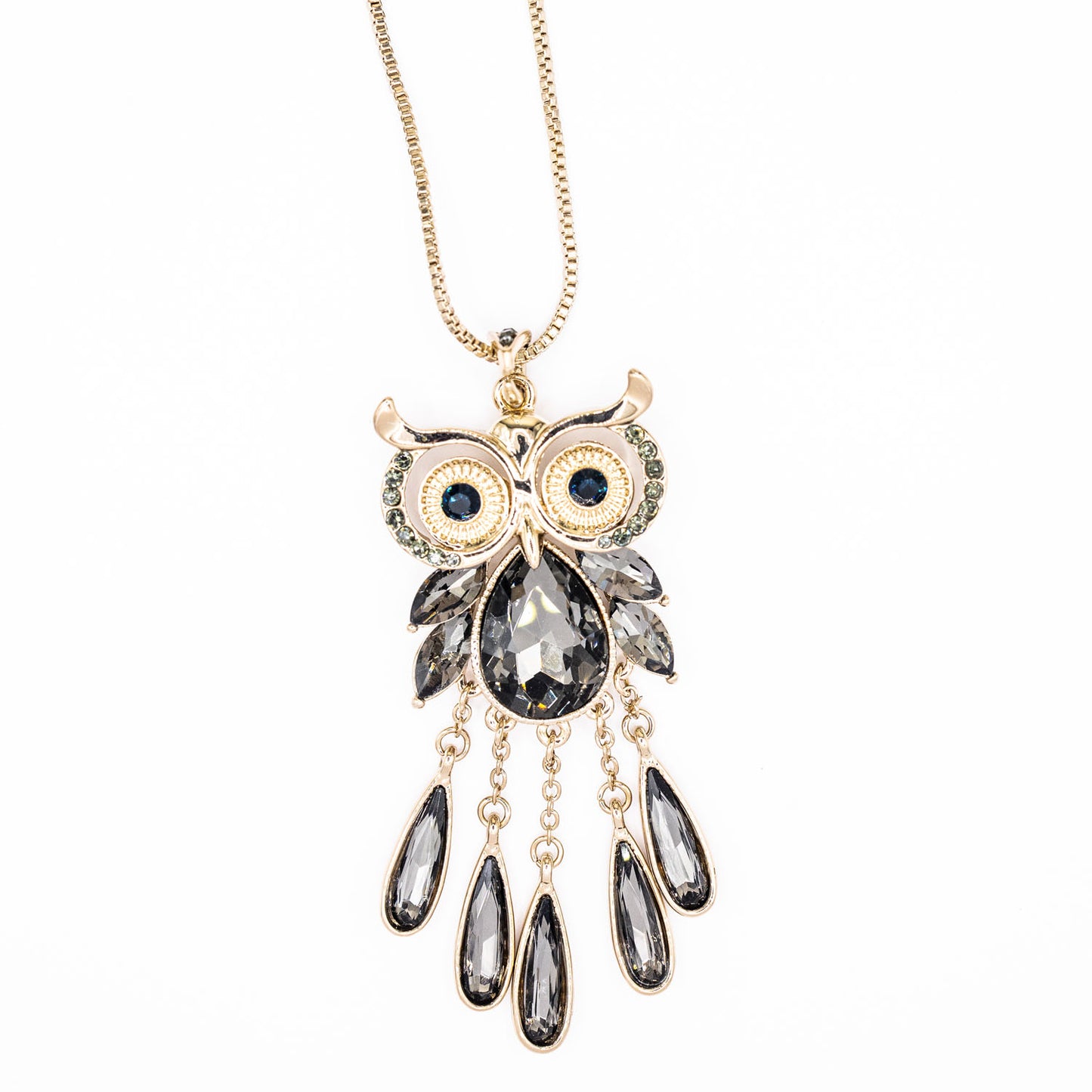 Empire Cove Owl Pendant Necklace Silver Toned Rhinestone Fashion Jewelry-
