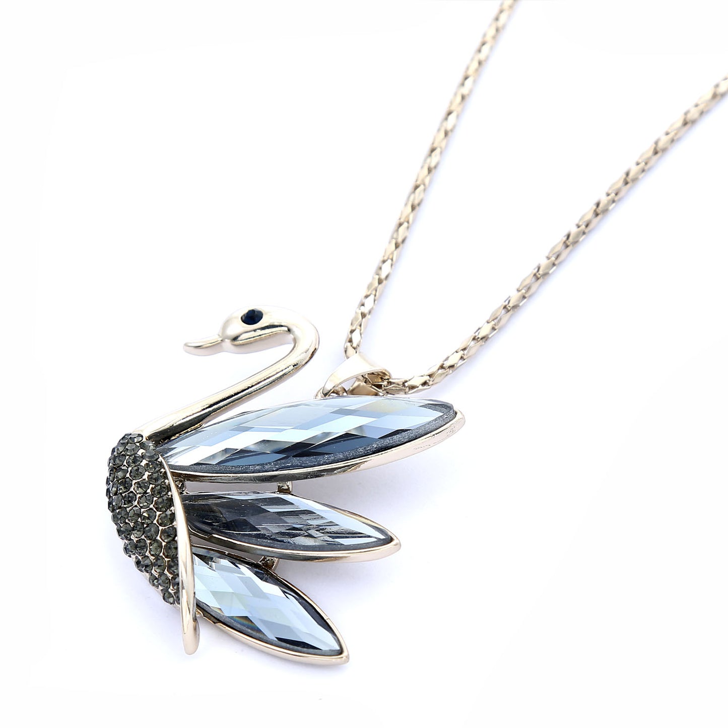 Empire Cove Swan Pendant Necklace Silver Toned Rhinestone Fashion Jewelry-