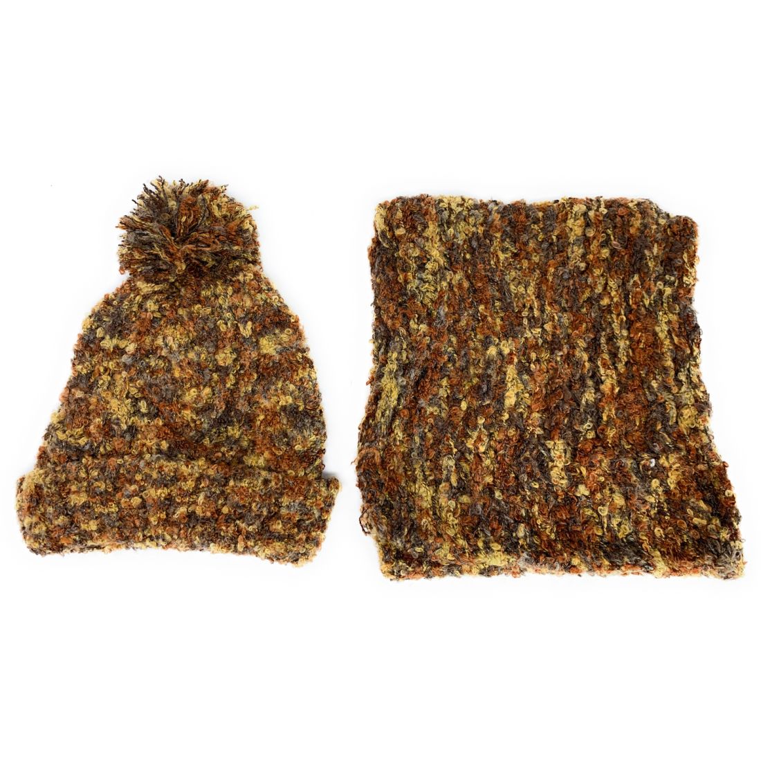Empire Cove 2 Piece Knit Cuff Beanie Scarf Gift Set Pom Pom Winter-Gray-