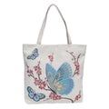 Empire Cove Designer Printed Cotton Canvas Tote Bags Reusable Beach Shopping-Butterfly Print-