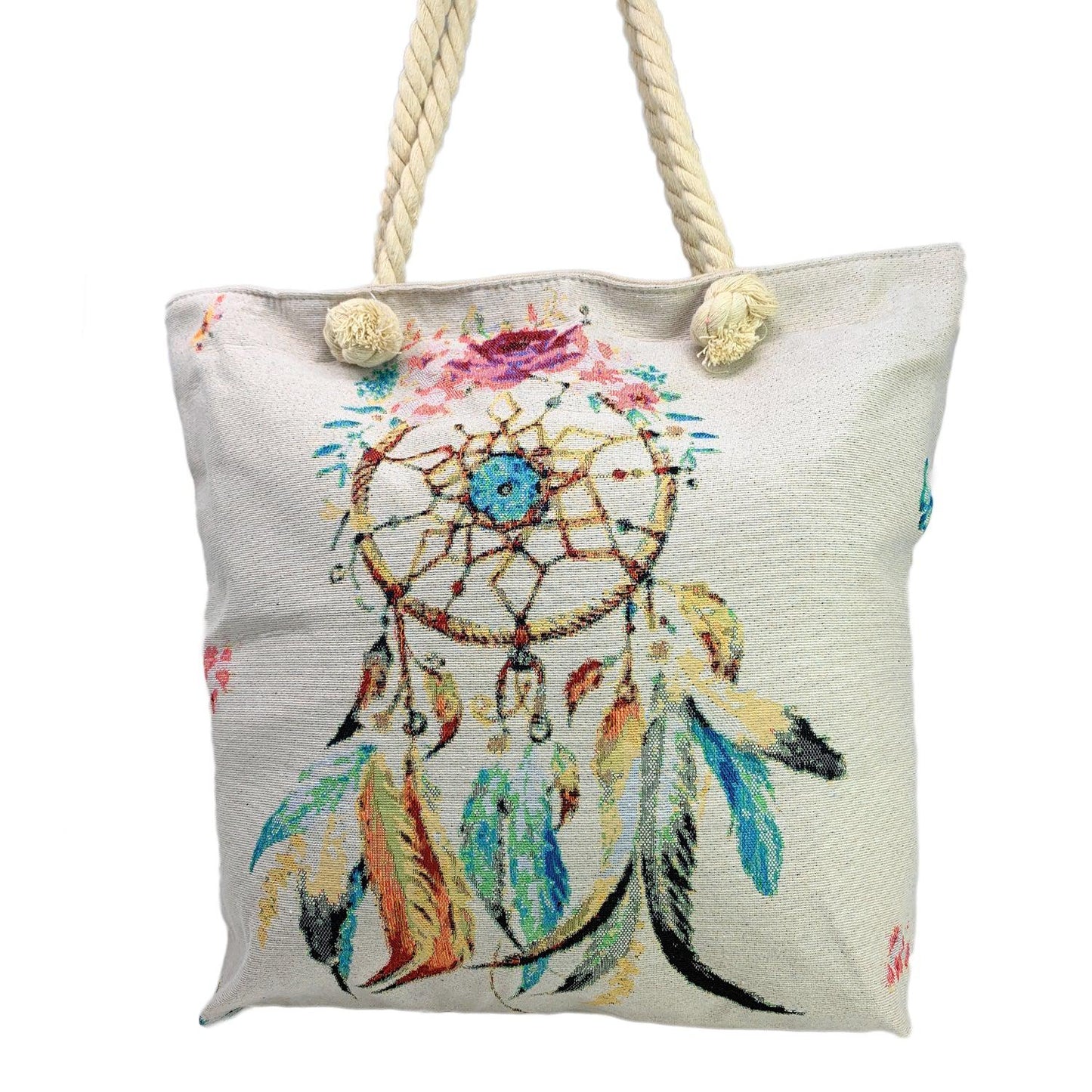 Empire Cove Dreamcatcher Print Cotton Canvas Tote Bags Reusable Beach Shopping-